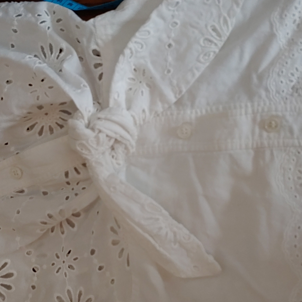 Veronica Beard White Eyelet Button-Down Mini Dress - Picture 15 of 15